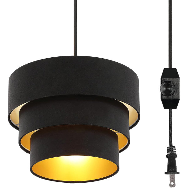 Mercer41 Rochell Diameter 12.2" Plugin Pendant Light, Hanging Lamp